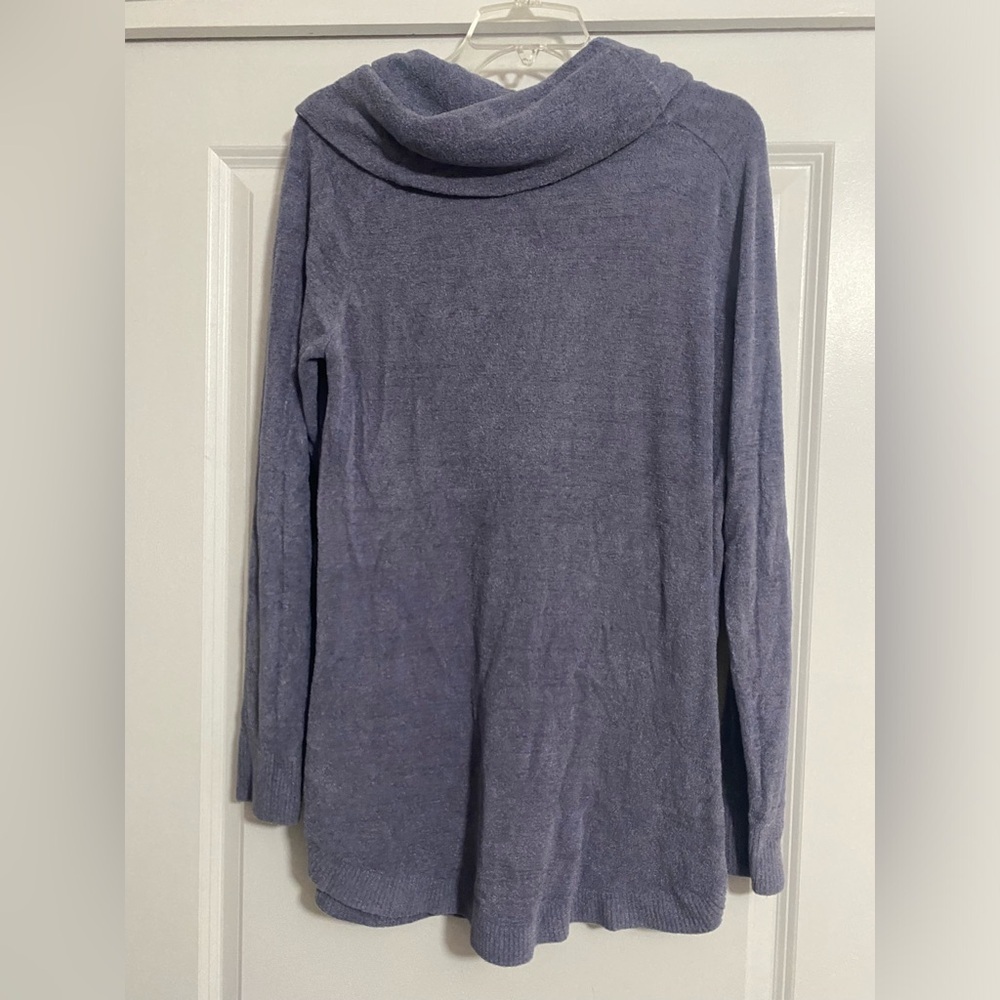 Barefoot Dreams Sweater Tunic Cowl Neck Blue - Picture 3 of 8